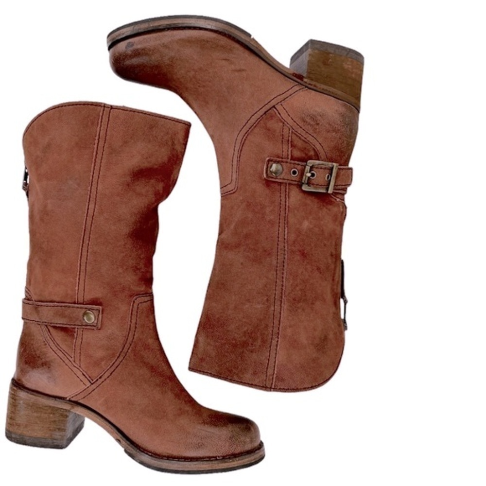 Johnston & Murphy Women’s Back Zip Buckle Leather Boots - Picture 3 of 14